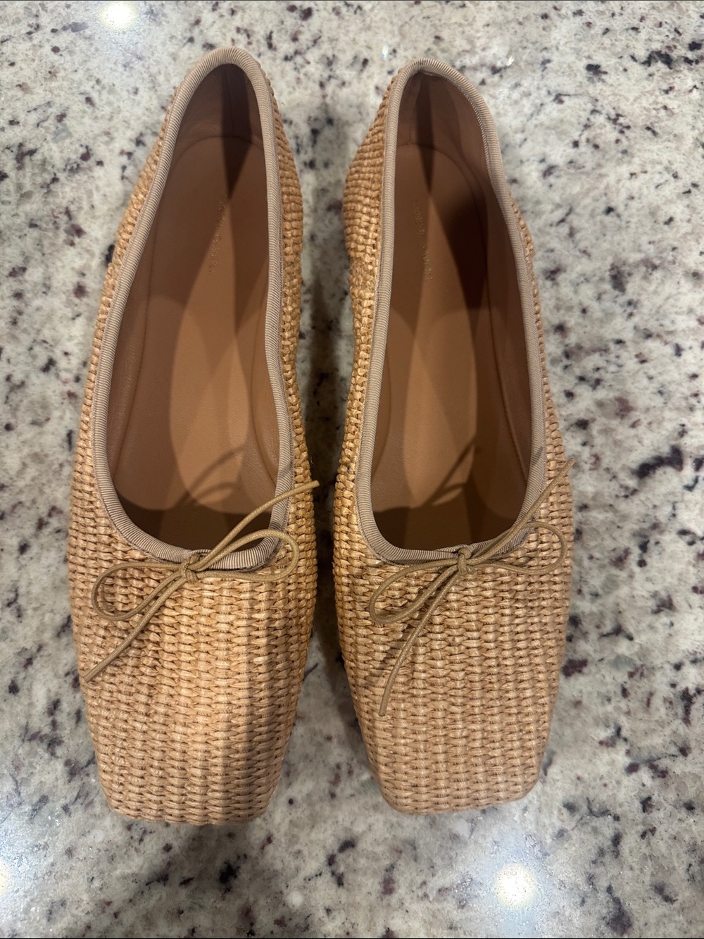 Mansur Gavriel Woven Ballet Flats in Natural Tan (38 / 7.5)